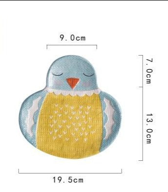 cute ceramic children plates bird