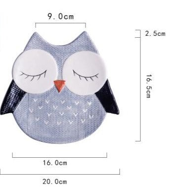 cute ceramic children plates owl