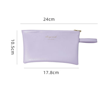 leather cosmetic bag 10.5x17.8cm / purple