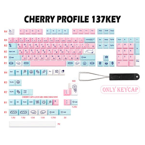 gmk-key acid house keycap cherry profile for mx switch gk61 64 108 6.25u/7u space bar sweet girl dye sublimation anime japan key us jp font 137key