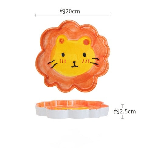 ceramic childrens plates lion