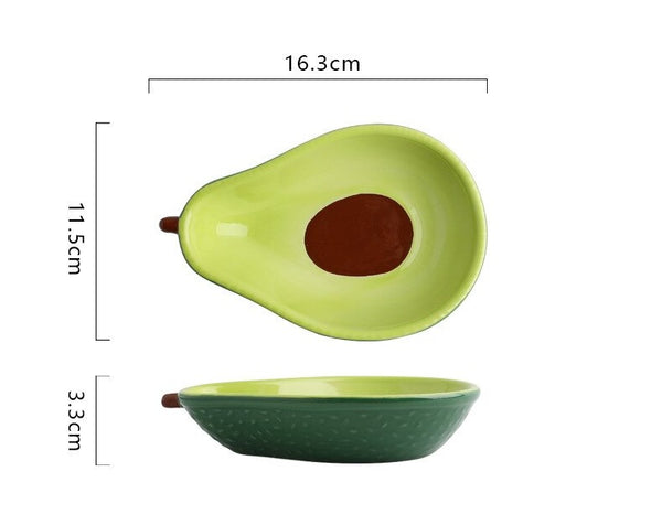 cute green avocado shape ceramic plate 6.5inch plate