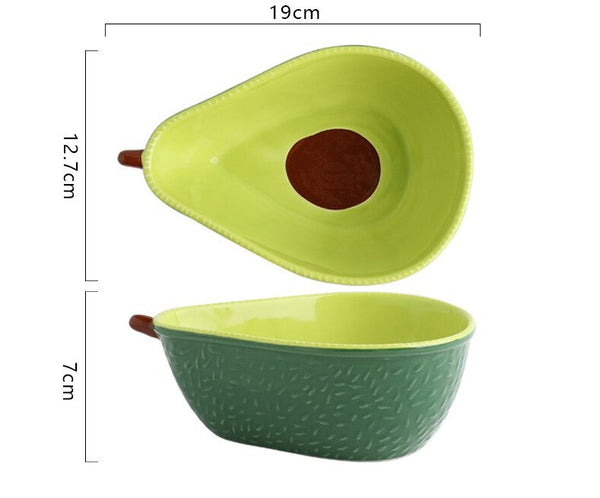 cute green avocado shape ceramic plate 7.5inch bowl
