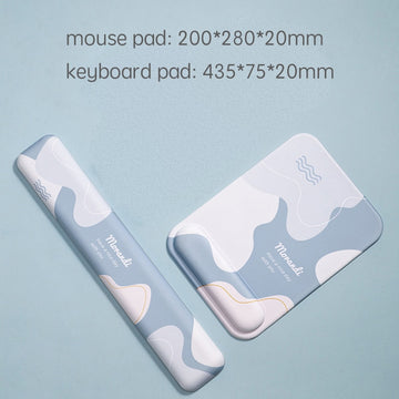 Mouse Pad with Keyboard Wrist Rest Set - soothing square set