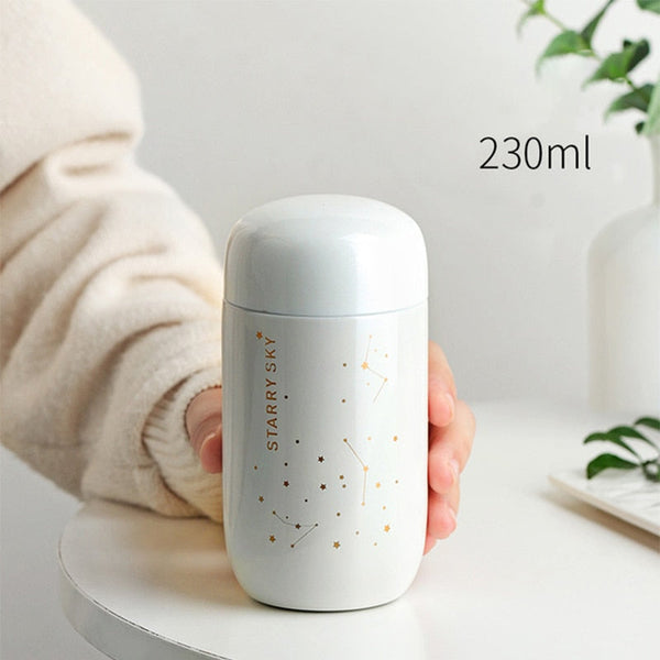cute leakproof thermos bottle 200ml / white