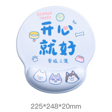 Mouse Pad with Keyboard Wrist Rest Set - h round mousepad