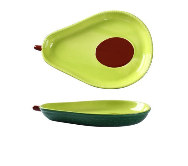 cute green avocado shape ceramic plate