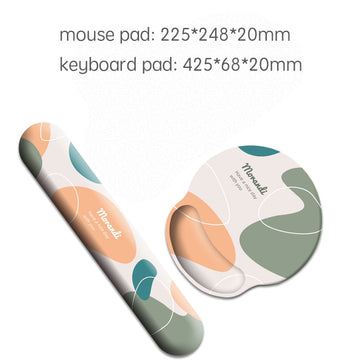 Mouse Pad with Keyboard Wrist Rest Set - secret round set