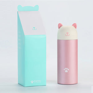 cute stainless steel vacuum thermos 300ml / pink