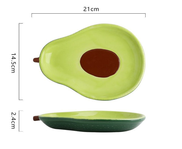 cute green avocado shape ceramic plate 8inch plate