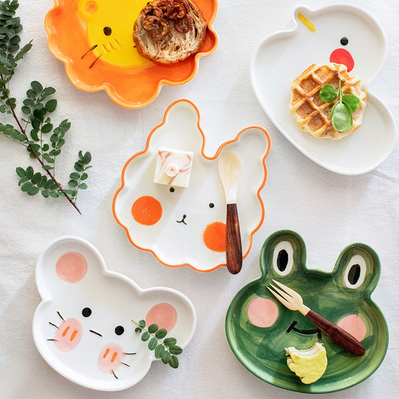 Ceramic kids plates sales