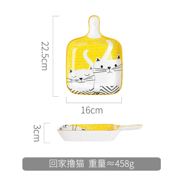 cute ceramic baking tray wipe the cat