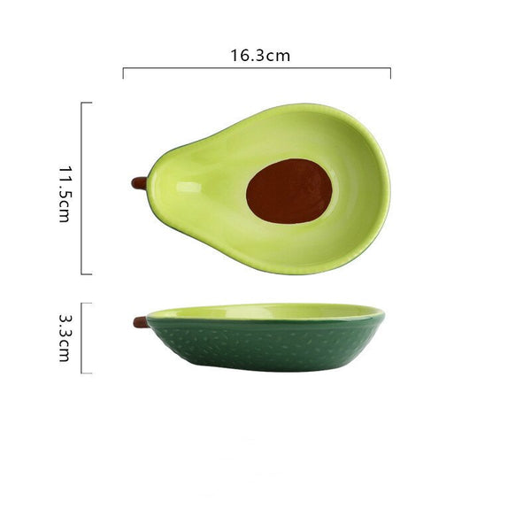 cute green avocado shape ceramic plate
