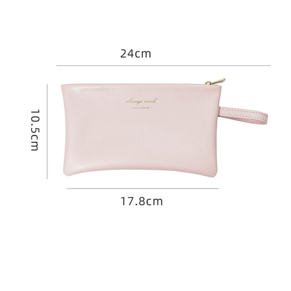 leather cosmetic bag 10.5x17.8cm / pink