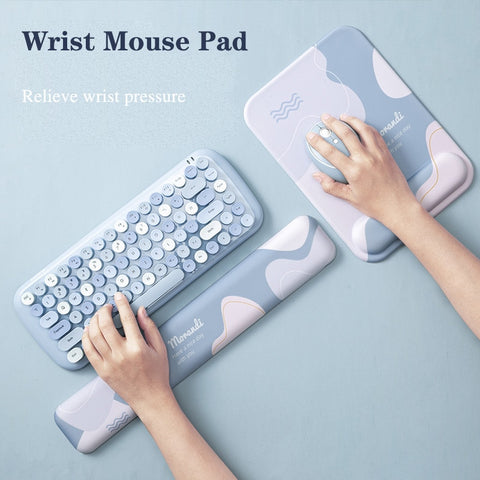 Mouse Pad with Keyboard Wrist Rest Set