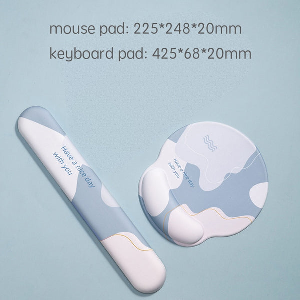 Mouse Pad with Keyboard Wrist Rest Set - soothing round set