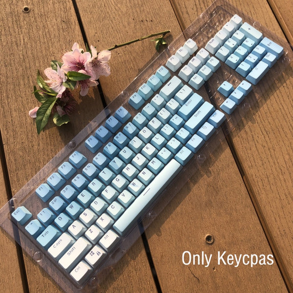 oem profile  keycaps set light blue