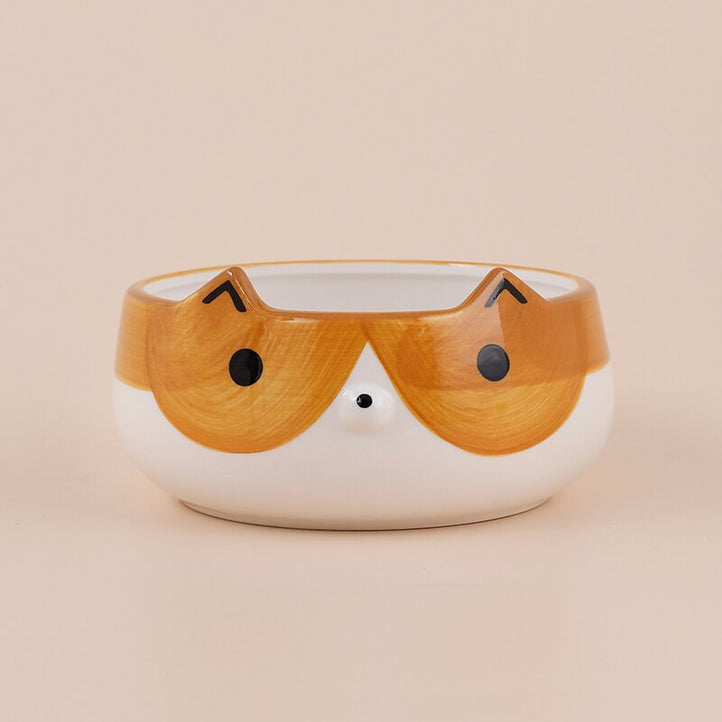 Ceramic Fox Cat Dog Bowls | Cute Animal Bowl | Children Tableware - Dog / 5.5 inch - Home decor