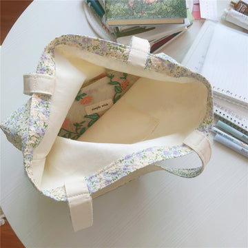 cotton floral tote bag