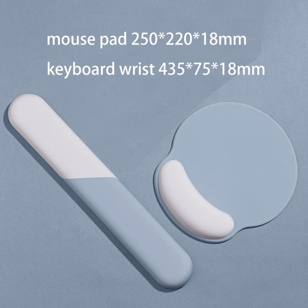 Mouse Pad with Keyboard Wrist Rest Set - misty blue set