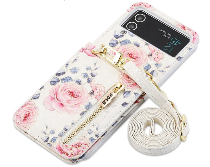 Crossbody Phone Case for Samsung Galaxy Z Flip 4 - Galaxy Z Flip4 5G / White - phone case