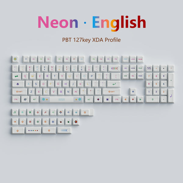127keys PBT Keycap XDA Profile English Korean Thai | RGB Mechanical Keyboard for Cherry MX Switch - English