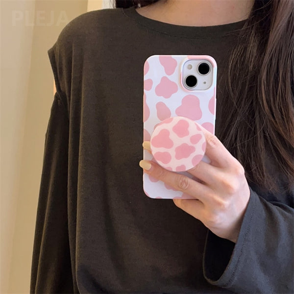 Schattig roze luipaard telefoonhoesje voor iPhone 14