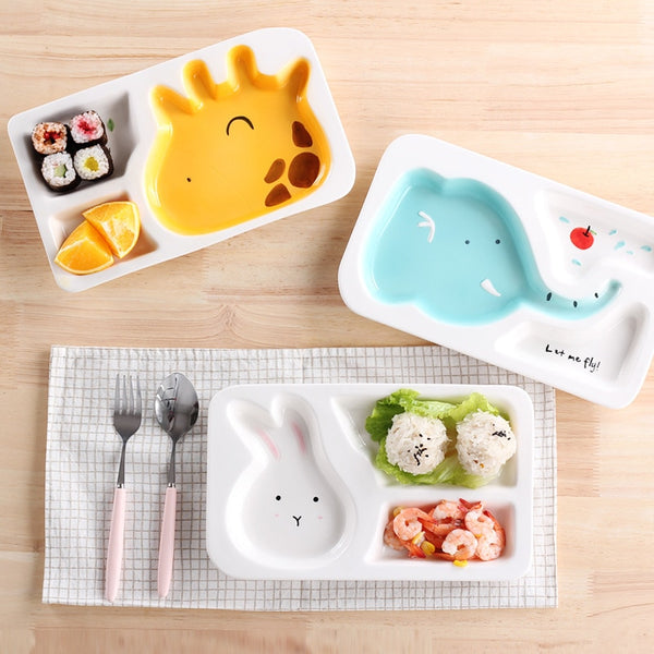 Children’s Cute animal Mea plate | cartoon ceramic dinner plate | rabbit plate | elephant plate | Giraffe Plate