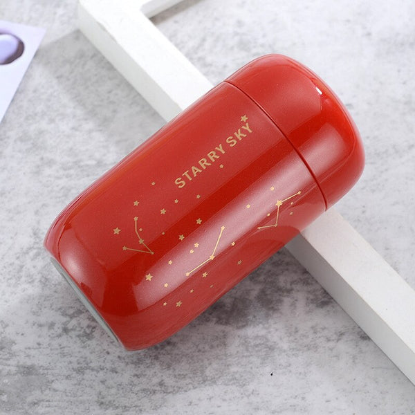 cute leakproof thermos bottle 200ml / red