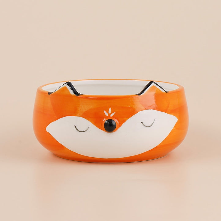 Ceramic Fox Cat Dog Bowls | Cute Animal Bowl | Children Tableware - Fox / 5.5 inch - Home decor