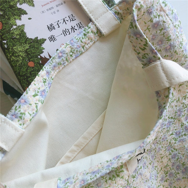 cotton floral tote bag
