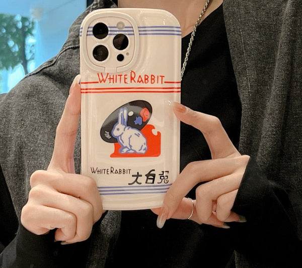Cute White Rabbit Case For iPhone 14