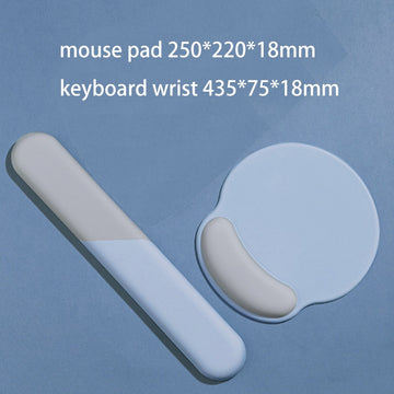 Mouse Pad with Keyboard Wrist Rest Set - haze blue set