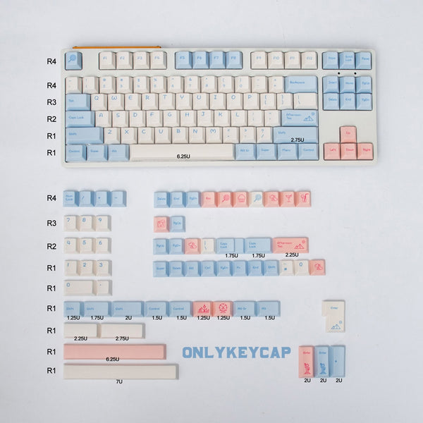 white keycaps set english