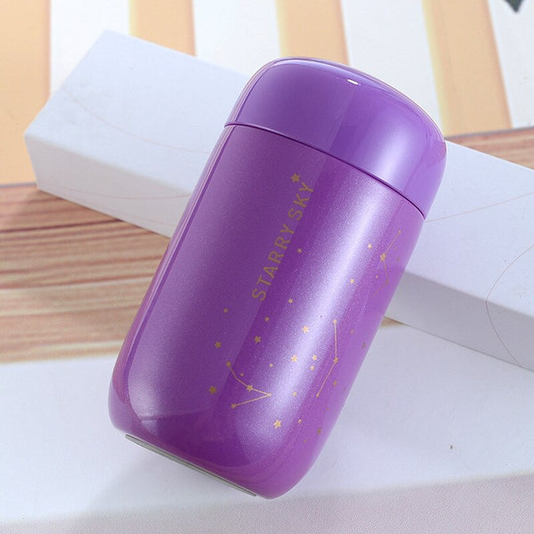 cute leakproof thermos bottle 200ml / purple