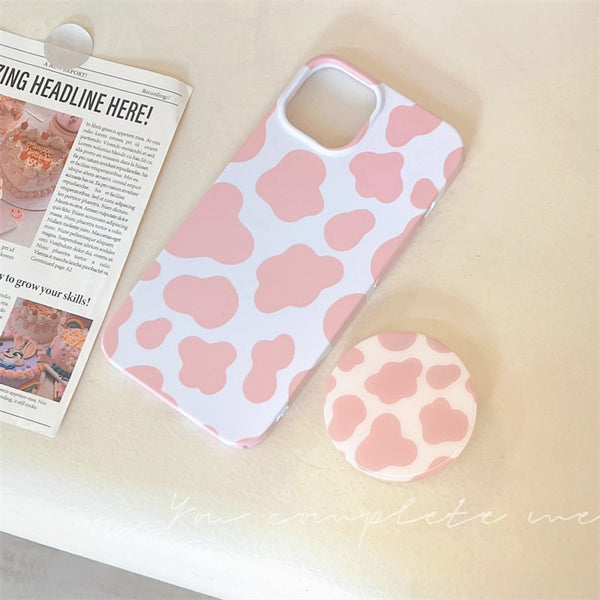 Schattig roze luipaard telefoonhoesje voor iPhone 14