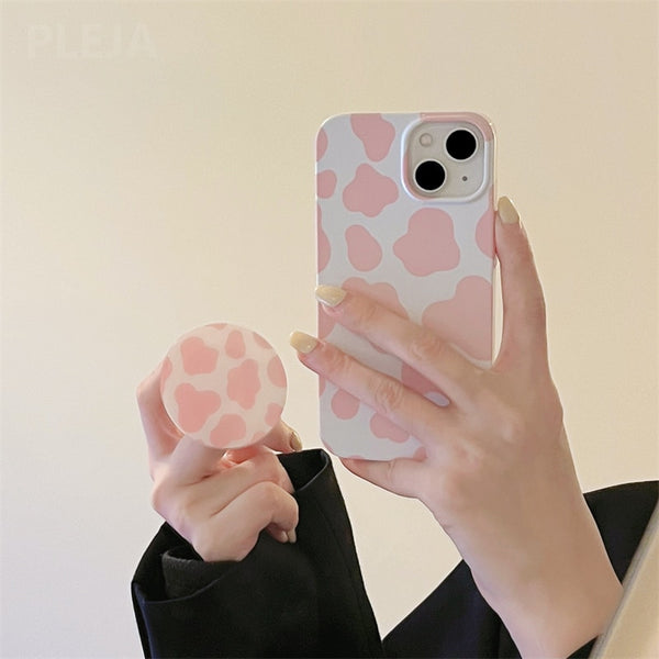 Schattig roze luipaard telefoonhoesje voor iPhone 14
