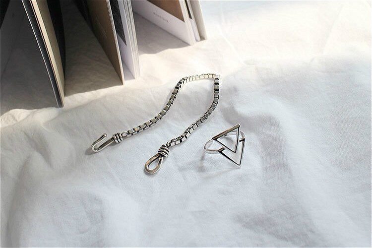 925 sterling silver triangle minimalist ring