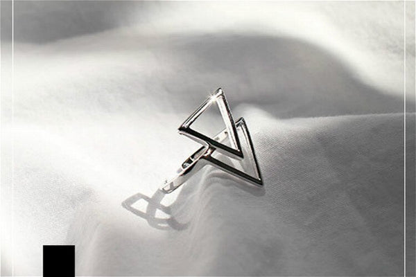 925 sterling silver triangle minimalist ring