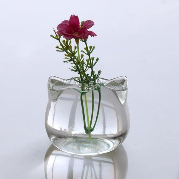 glass cat vase