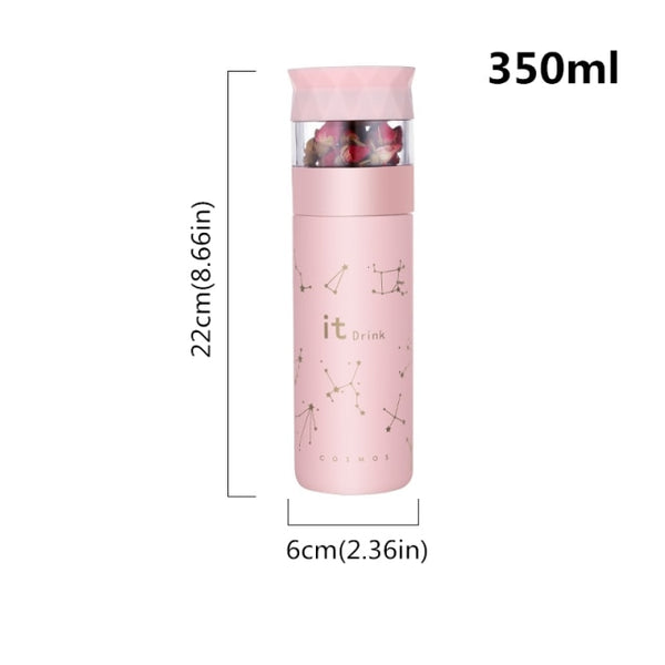 creative stainless steel thermos flask for tea pink