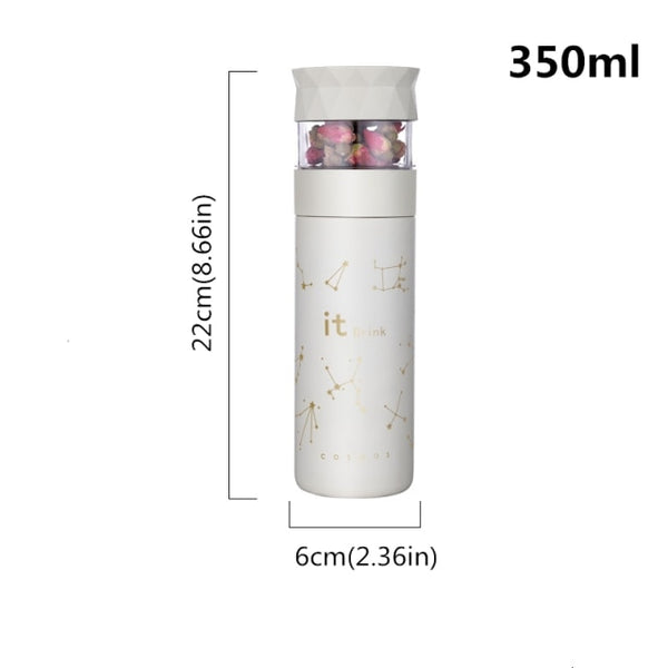 creative stainless steel thermos flask for tea white