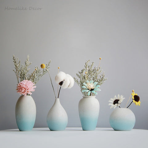 modern azure flower vase