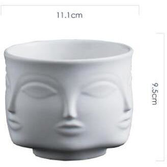 nordic ceramic face vase white