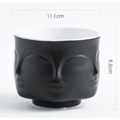 nordic ceramic face vase black