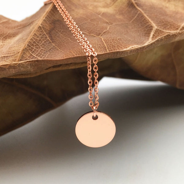 925 sterling silver necklace with rose gold coin