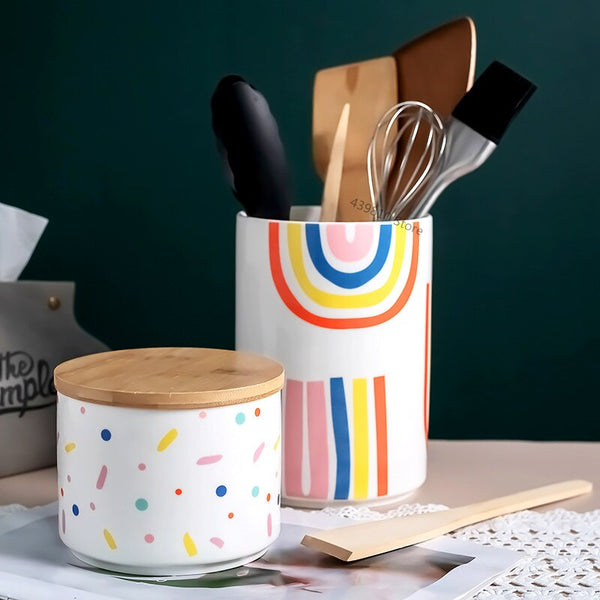 scandinavian sealed ceramic jars