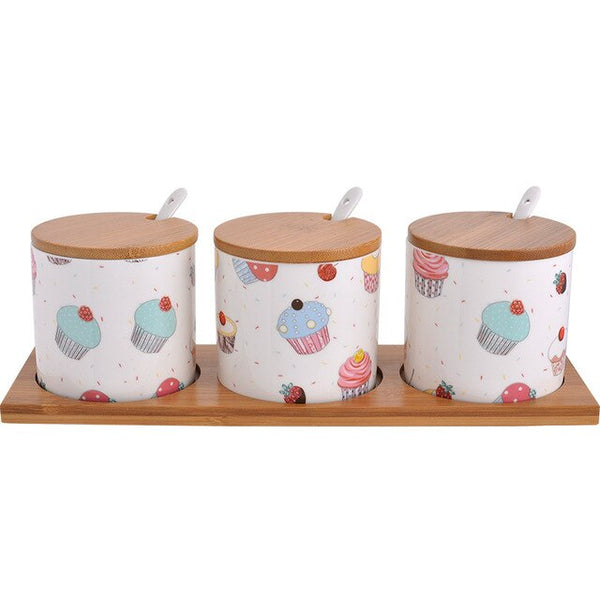 scandinavian sealed ceramic jars 3pcs 3