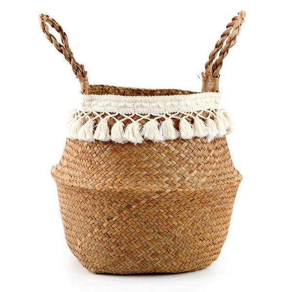 seagrass woven plant baskets