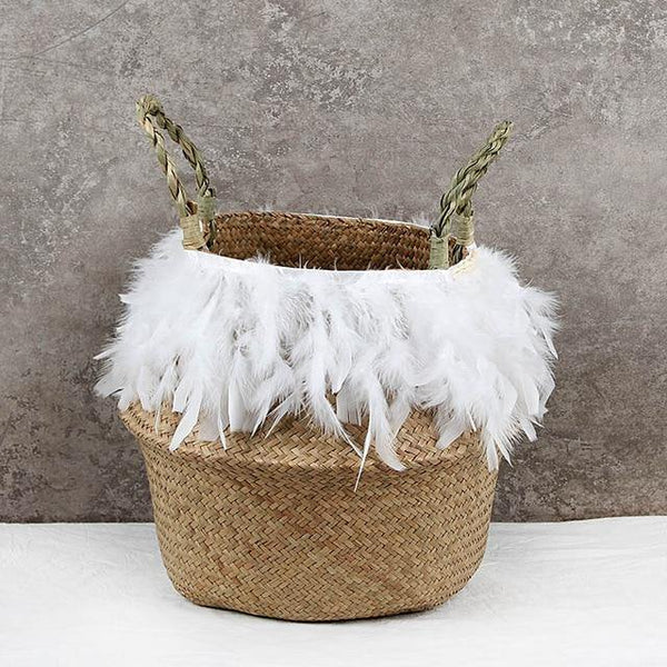 seagrass woven plant baskets